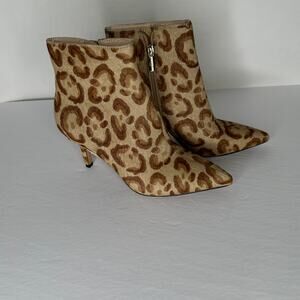Vince Camino kitten booties calf hair leopard print